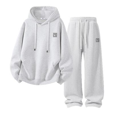 回力男装冬季套装加绒男生灰色