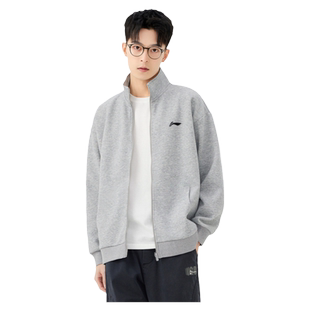 李宁卫衣男款开衫立领外套春秋短款防风大码学生拉链运动服上衣服