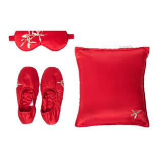 BEAST野兽派东方美人红色真丝旅行套装眼罩拖鞋生日新婚礼物