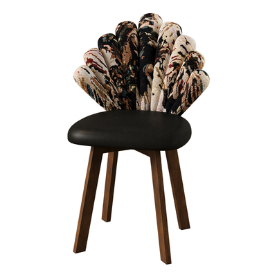 威展实木餐椅法式中古风梳妆椅复古餐桌椅家用书桌椅设计师椅子