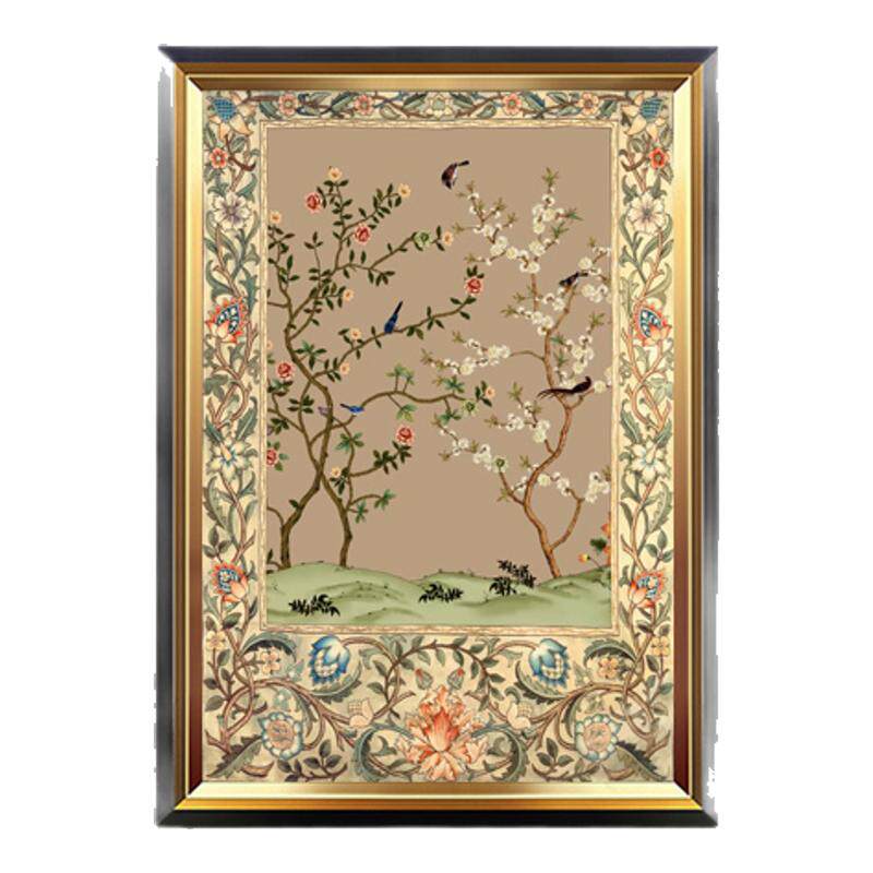 美式挂画玄关装饰画莫里斯幸福树复古油画走廊过道客厅壁画高级感