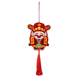 新年春节绿植装饰小吊饰家居盆景挂饰过年发财树装扮挂件花店配饰