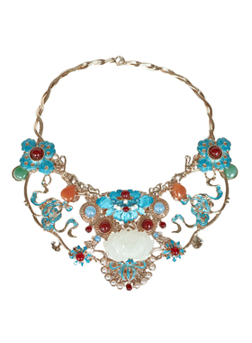 清月鹿鸣敦煌飞天唐风璎珞项链