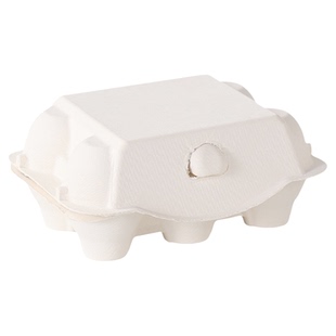 一次性鸡蛋托白色纸浆蛋盒环保可降解6枚鸡蛋包装盒分格托架防震