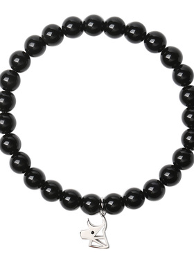 原创黑曜石十二生肖百搭手链包邮