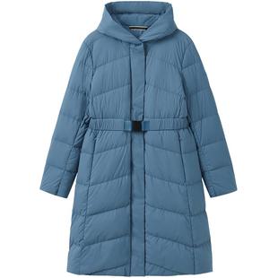 AIGLE艾高女士羽绒服鹅绒外套冬季防寒服收腰中长款防风保暖上衣