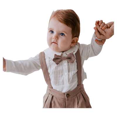 OAKFAMILY宝宝英伦风白色衬衫