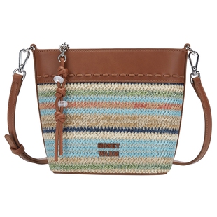 热风2025年夏季新款女士彩色编织度假拼接小巧单肩小包斜挎包