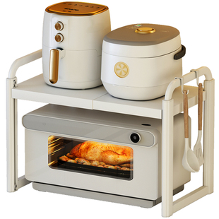 新款厨房微波炉置物架台面放电饭锅一体可伸缩烤箱架子收纳架桌面