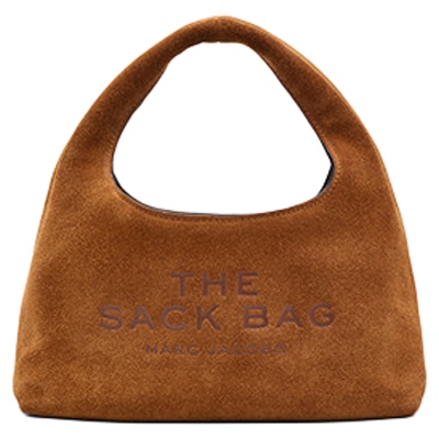 【礼物】MARC JACOBS/莫杰 SACK 迷你牛皮棕色手提hobo包