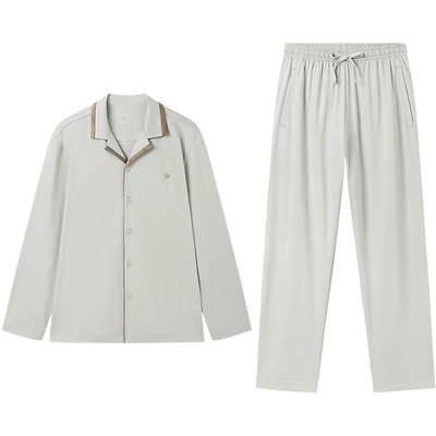 全棉时代男士睡衣水光棉家居服纯棉睡衣新款光泽垂顺不易皱家居服