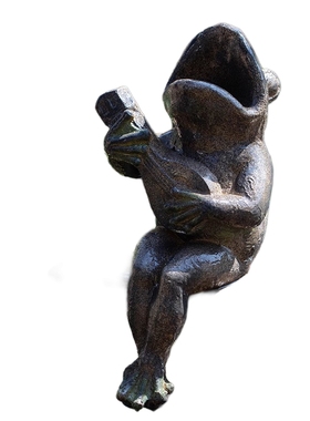 弹琴青蛙花盆器庭院花园装饰摆件