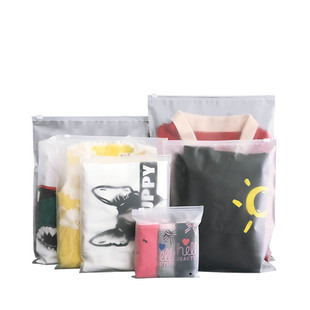 服装拉链袋cpe磨砂透明加厚可定制t恤收纳自封口夹链包装塑料袋子