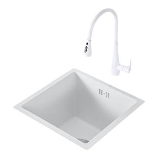 白色厨房迷你不锈钢水槽小单槽洗菜盆小尺寸水吧台岛台水池台下盆