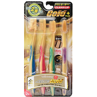 韩国进口纳米软毛金牙刷高端双重软毛深度清洁保护牙龈粗杆8只装