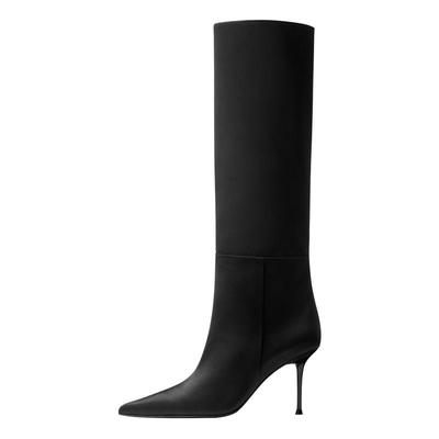 烫性感细致丝滑长筒及膝社交女鞋