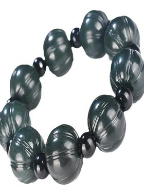 和田青玉手串手链手排玉手链南瓜珠招财手串玉石手镯手链佛珠