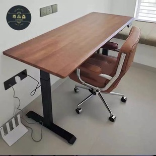 实木板定制餐桌吧台面松木樱桃木升降面板电脑桌面木书桌白蜡定做