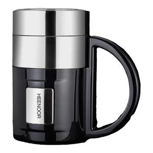 希诺正品304不锈钢大容量保温杯高档商务杯便携带把办公泡茶水杯