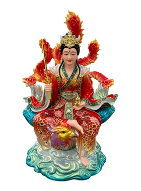仿瓷红衣九天玄女娘娘九天圣母九天玄母天尊工艺品摆件家用礼品