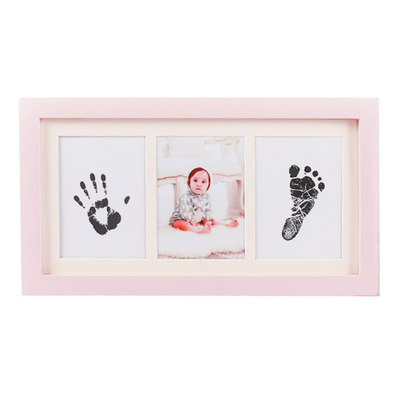 宝宝手足印相框婴儿免洗手印台