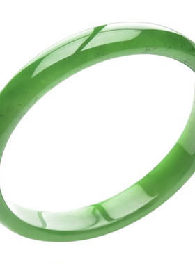 豪8印象·手镯之家T3-170和田碧玉手镯圈口51.5mm天然苹果绿玉镯