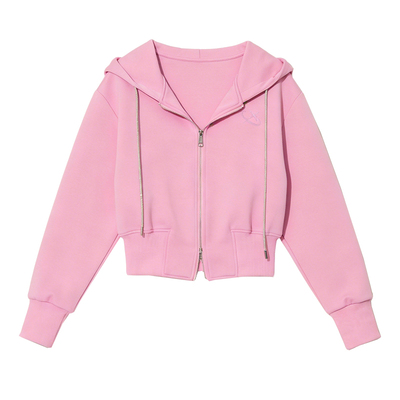 DPLAY懒人穿搭粉色运动卫衣套装