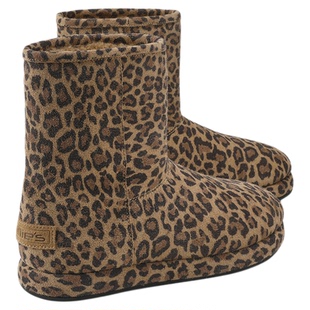 millies妙丽豹纹雪地靴女2025冬季新款加绒保暖女靴厚底烟筒靴子