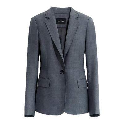 OFFIY羊毛灰色西装半裙套装正装