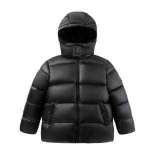 babylove旗下junejunior黑金亲子羽绒服冬季儿童加厚三防连帽外套