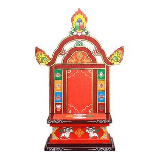 家用供奉实木彩绘多尺寸佛像底座佛龛供桌座台橡胶木菩萨神台供架