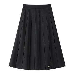 东京岁时记JK原创正版制服纯色秋季学院风半身裙女黑色百褶裙长裙