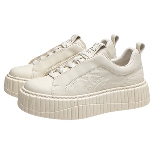 马克华菲饼干男鞋厚底增高小白鞋男款真皮潮流休闲鞋时尚男士板鞋