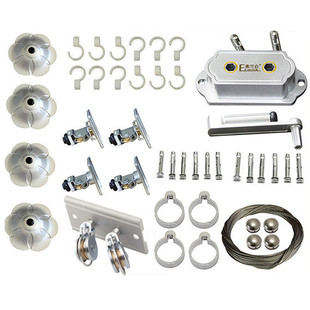 室内双杆升降阳台晾衣架晒衣架DIY配件铝手摇器转角滑轮全套 包邮