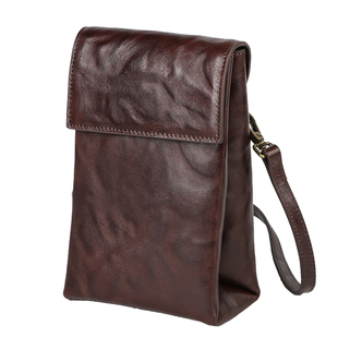 漫色复古真皮手机包女植鞣头层牛皮腰包单肩斜挎包高级感小方包