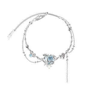 MASW麻秀原创设计灵蛇起舞系列清冷海域冰蓝手链冷淡风蛇院手环潮