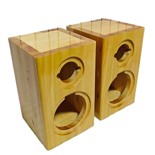 4寸实木音箱空箱体双分频重低音喇叭定制开孔导向管式设计