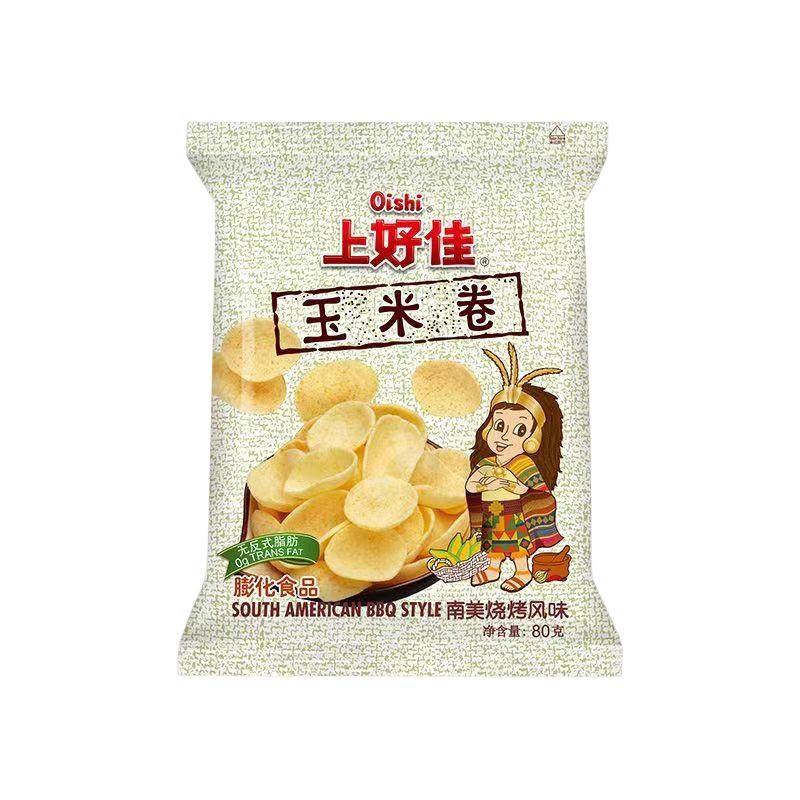 上好佳田园玉米卷薯条薯片鲜虾片大包80g袋装膨化食品儿童零食