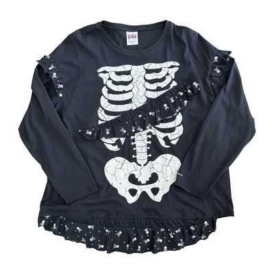 FOURFORTY SKELETON DRESS TEE 鬼马洛丽塔 碎花骨架花边T恤裙