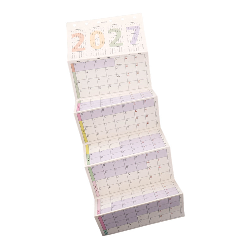 2027年历奏折内页a6per手账活页纸替芯M5/A8日月历a7彩色功能八折