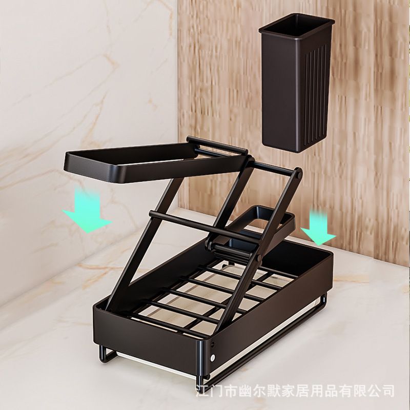 15抹布架厨房置物架水龙头洗碗用品架沥水架海绵可折叠水槽篮布收