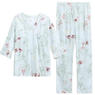 花样春夏九分裤秋天宽松睡衣套装