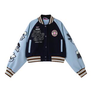 【飞天小女警联名】BJHG不计后果美式棒球夹克女春季短款宽松外套