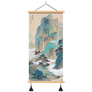 新中式玄关装饰画客厅书房走廊过道墙壁画办公室意境山水招财挂画