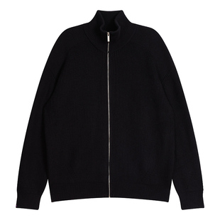 MCCEVTG美式高领拉链毛衣外套男士休闲纯色青年保暖针织开衫秋冬