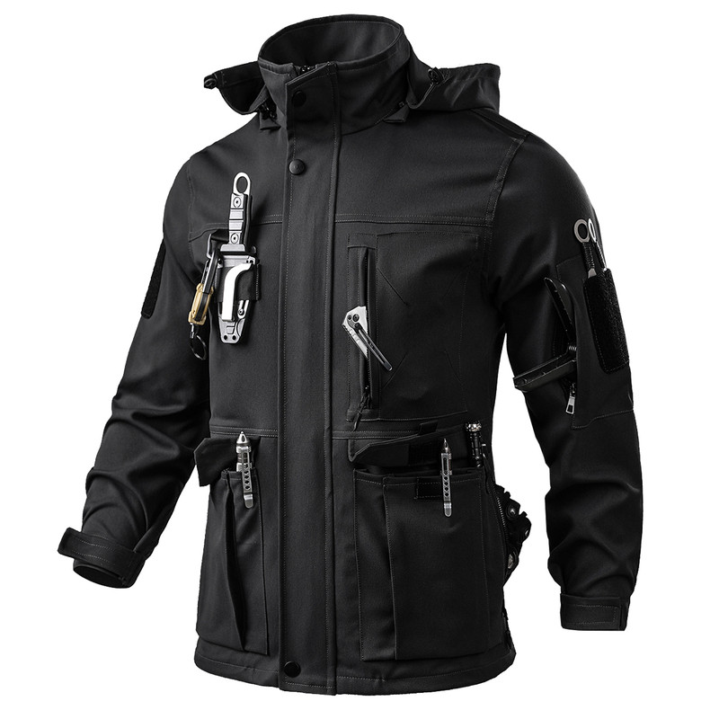 新款工作服男装登山服冲锋衣套装