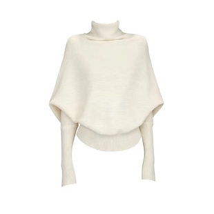 Classy girl 半高领蝙蝠袖针织衫毛衣女秋冬高级感慵懒风长袖上衣