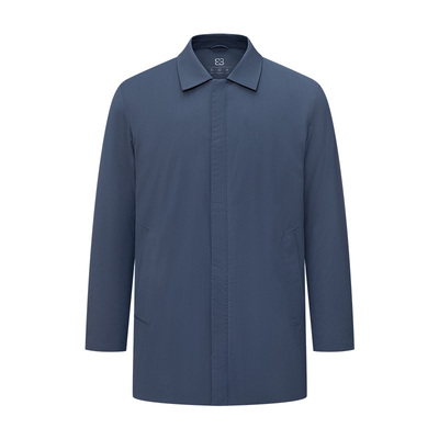 BONI/堡尼秋冬新品商务鹅绒羽绒服翻领保暖中长款外套男TEU69001B