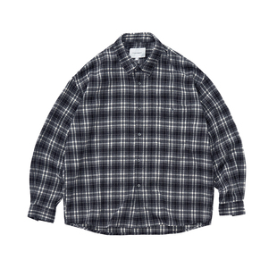 714street复古拉毛绒感格子衬衫男2025秋冬情侣长袖简约衬衣外套