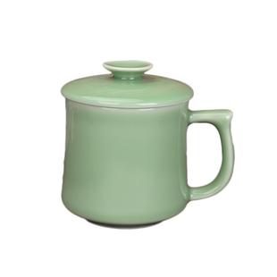 流转千年青瓷半月牙茶漏马克杯子陶瓷家用带过滤茶水分离泡茶水杯